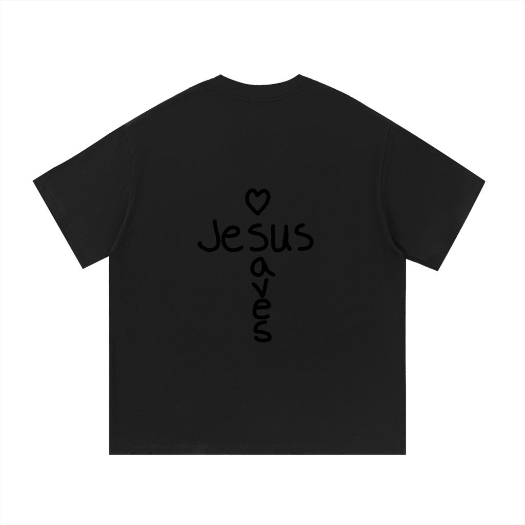 Jesus saves tee (black print)