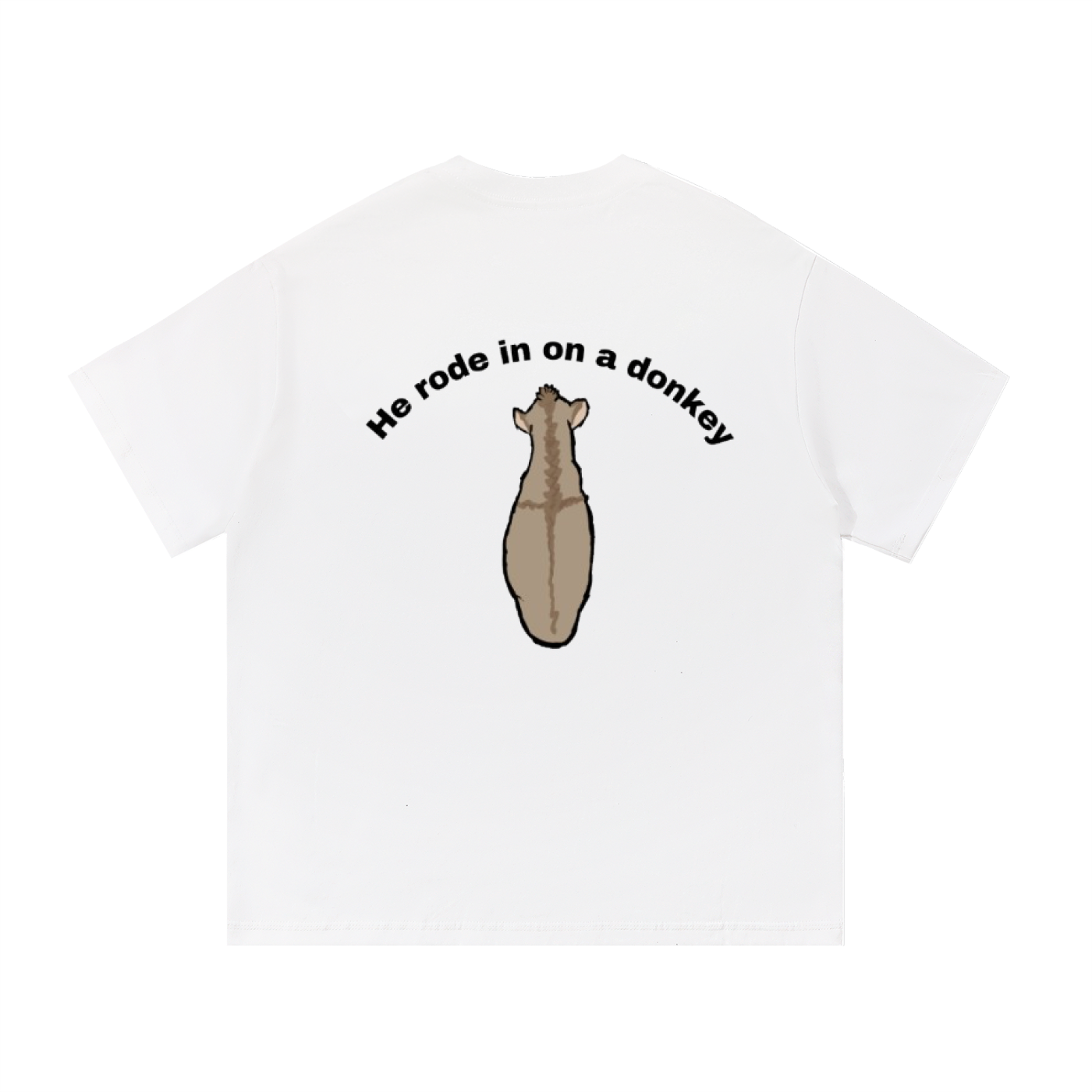 He rode on a donkey tee