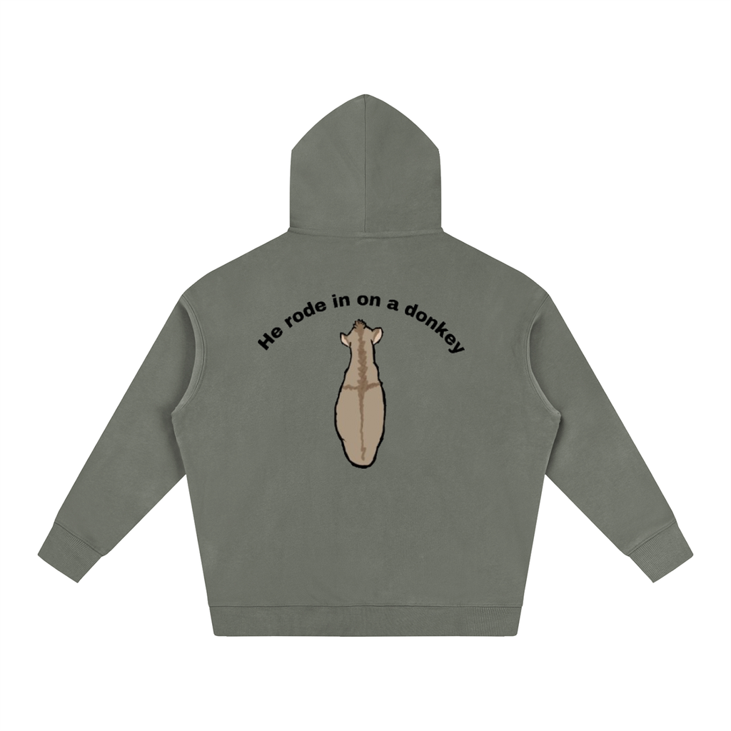He rode in on a donkey hoodie
