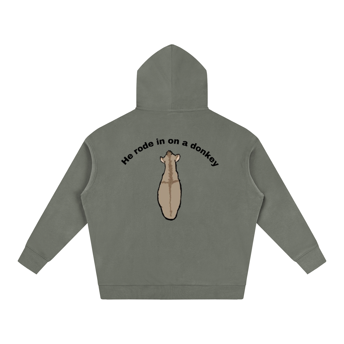 He rode in on a donkey hoodie
