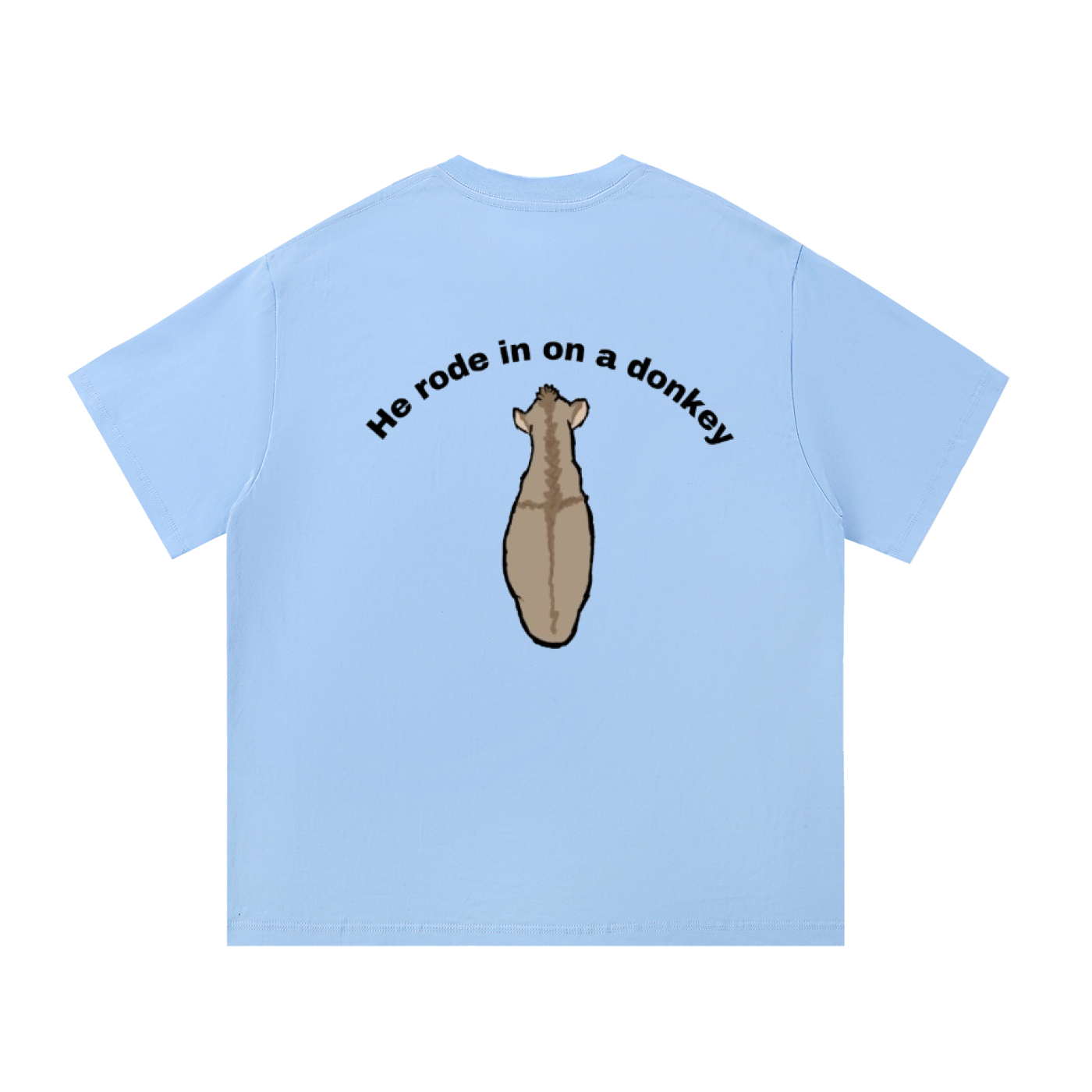 He rode on a donkey tee