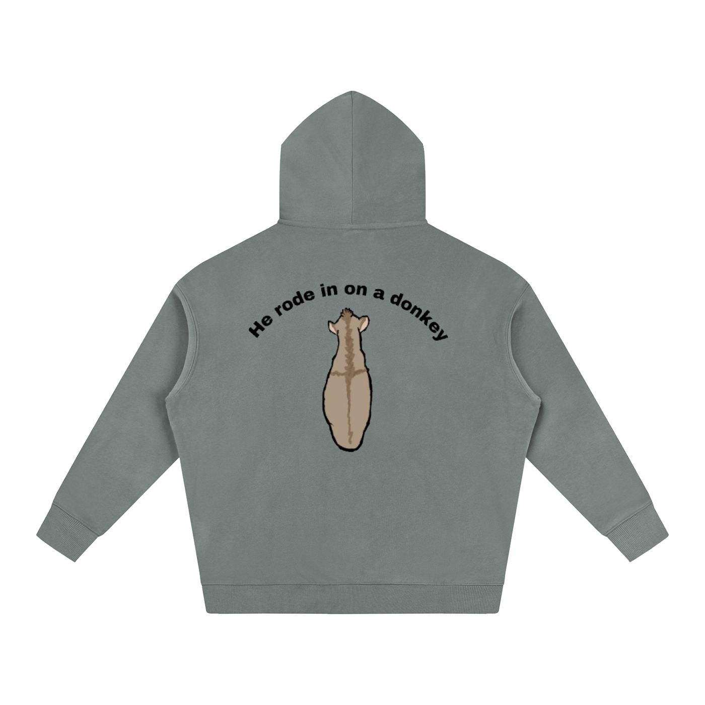 He rode in on a donkey hoodie