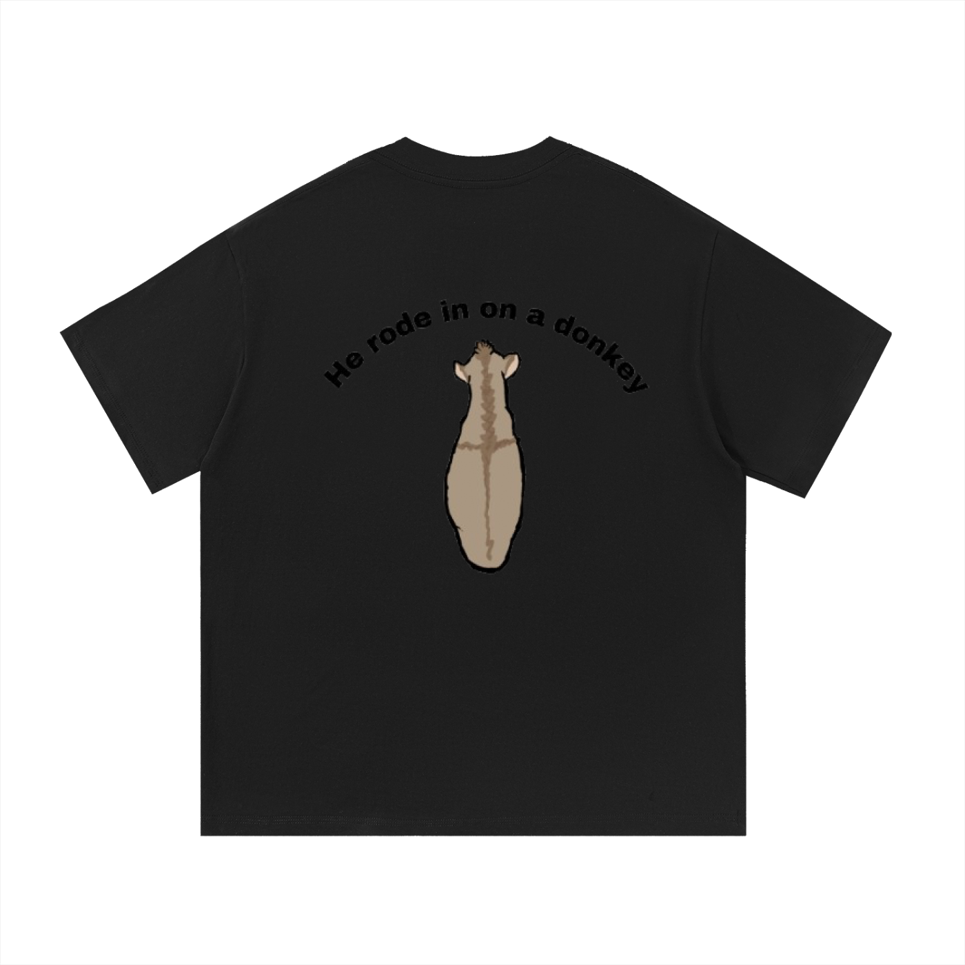 He rode on a donkey tee