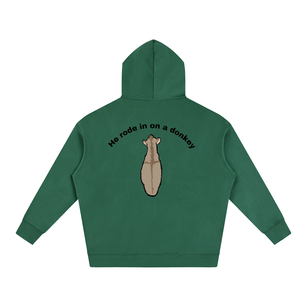 He rode in on a donkey hoodie