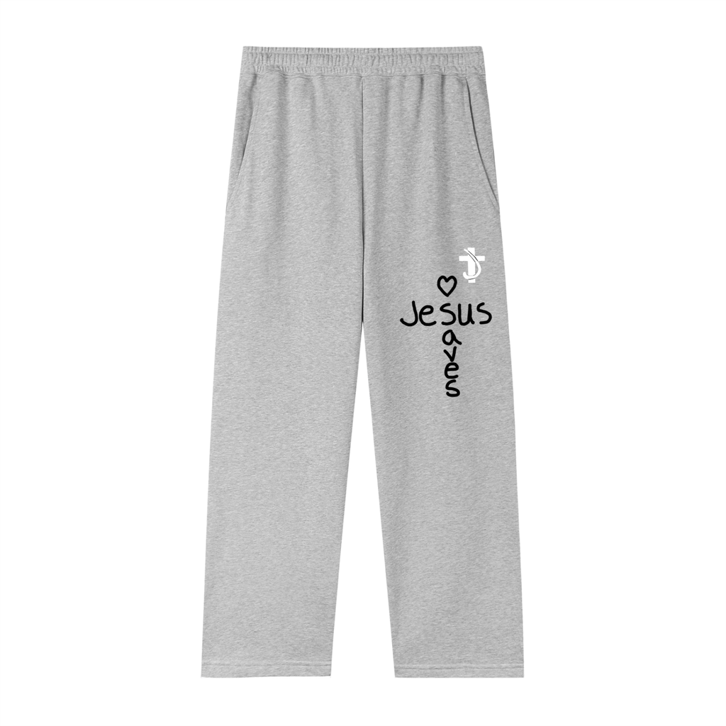 Jesus save baggy sweats (black print)